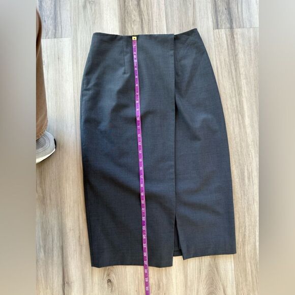 Antonio Melani wool blend pencil skirt with front thigh split 2 - Picture 2 of 9